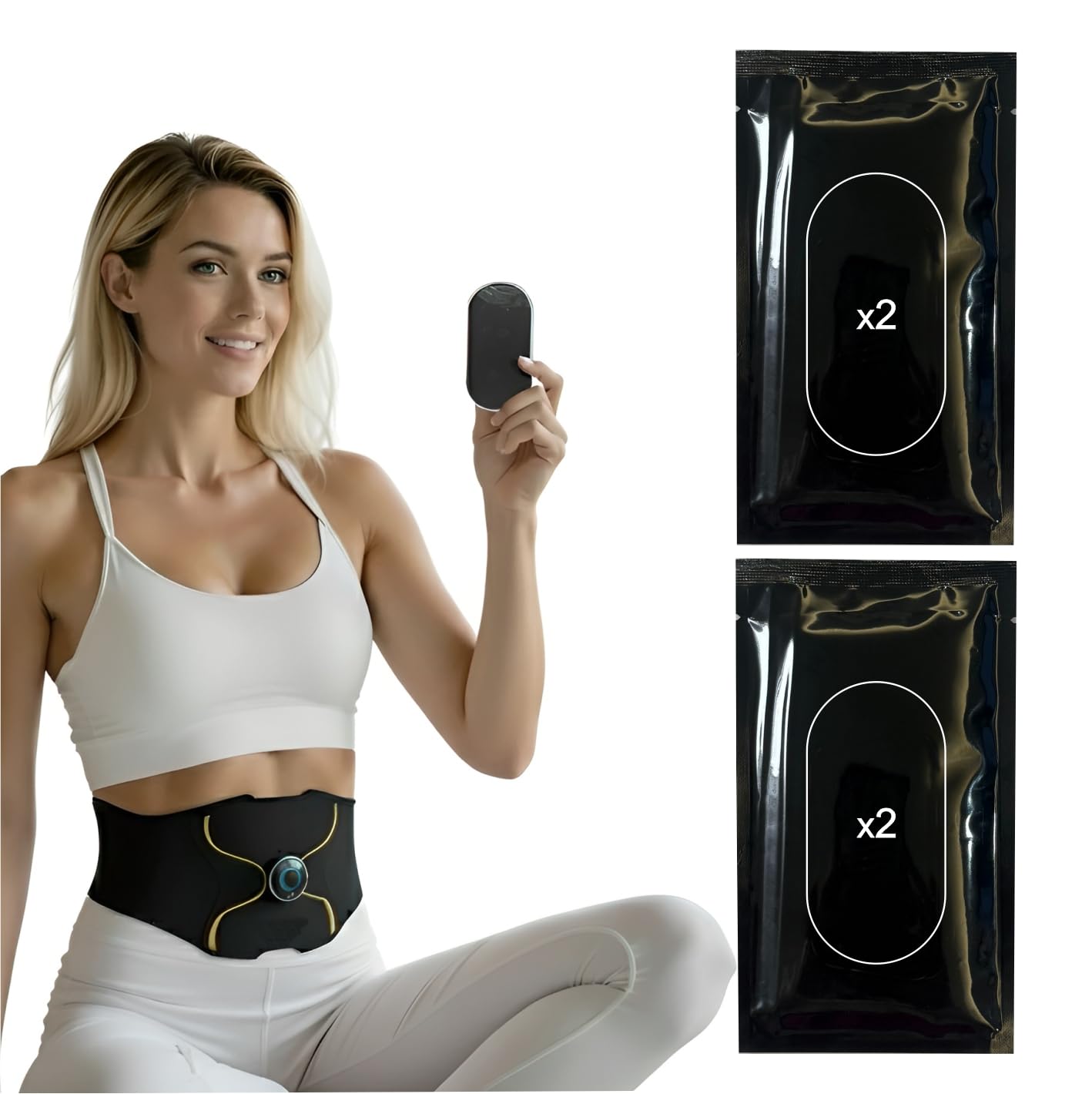 2 Ersatzsätze mit 2 Gel-Pads – 100% kompatibel mit BODIFY EMS Bauchtrainer Pro, und EMS Potrainer Pro – Sparen Sie 30% bei Ihrer Bestellung
