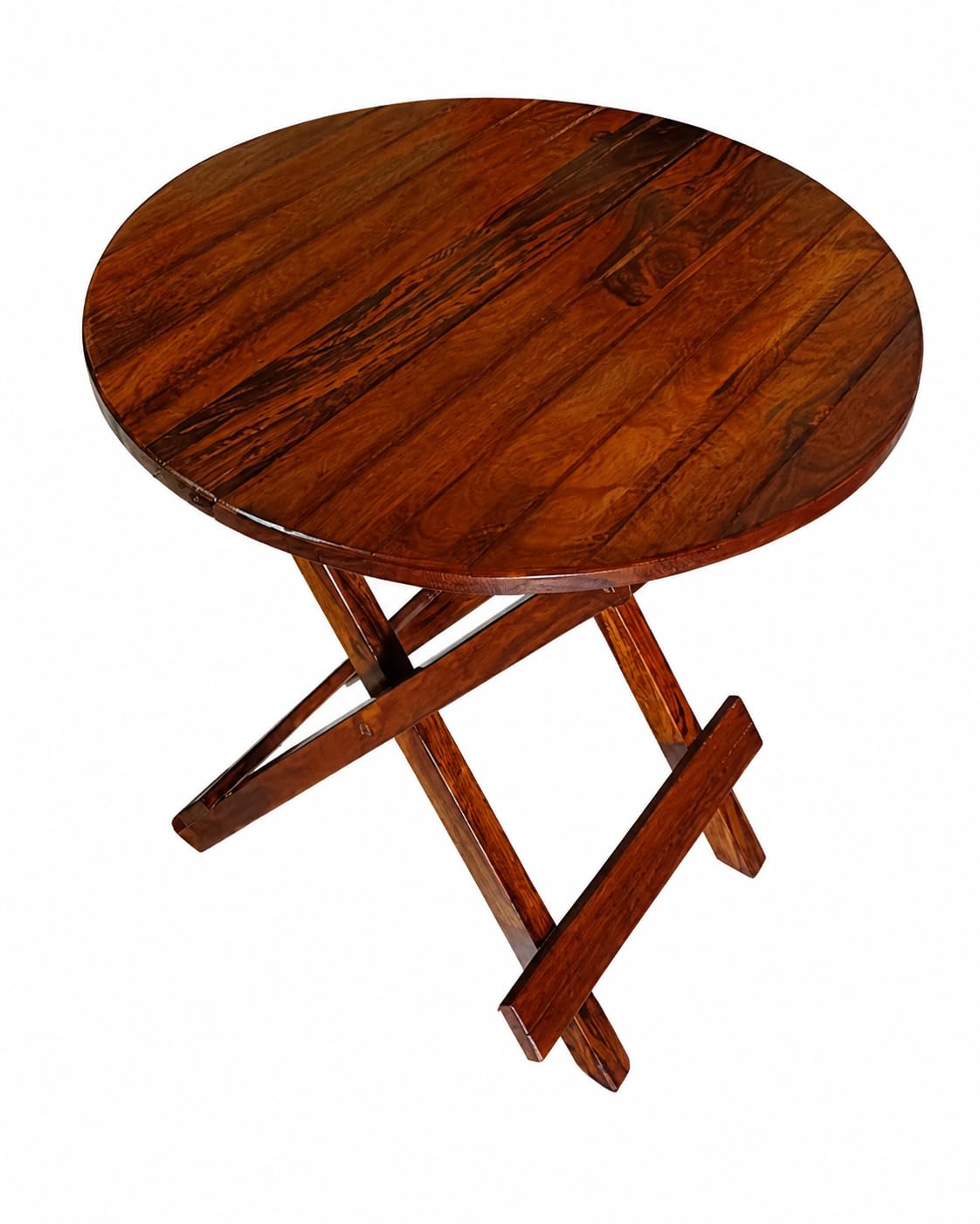 WELL KNOWN Foldable Wooden Coffee Table & Stool β Compact Furniture for Home, Garden, Outdoor, Living Room (1, Brown (Round), Standard) 1