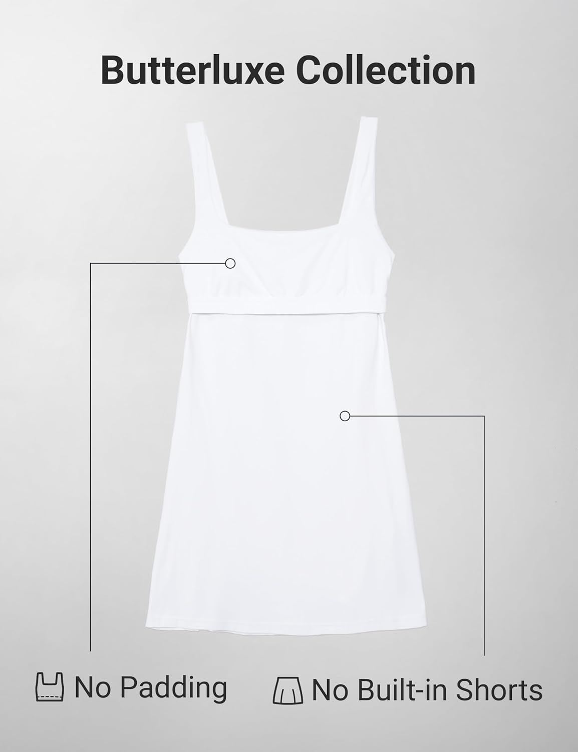 CRZ YOGA Butterluxe Linerless Square Neck Tennis Dress for Women - A Line Casual Outfits with Shelf Bra No Built-in Shorts - Image 4