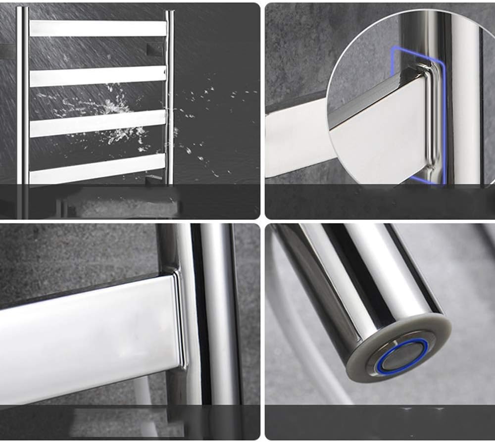 APUM Bathroom Towel Warmer, Electric Heated Bath Towel Rack Straight Electric Towel Rail Bathroom Radiator, 304 Stainless Steel Polished,Plugin