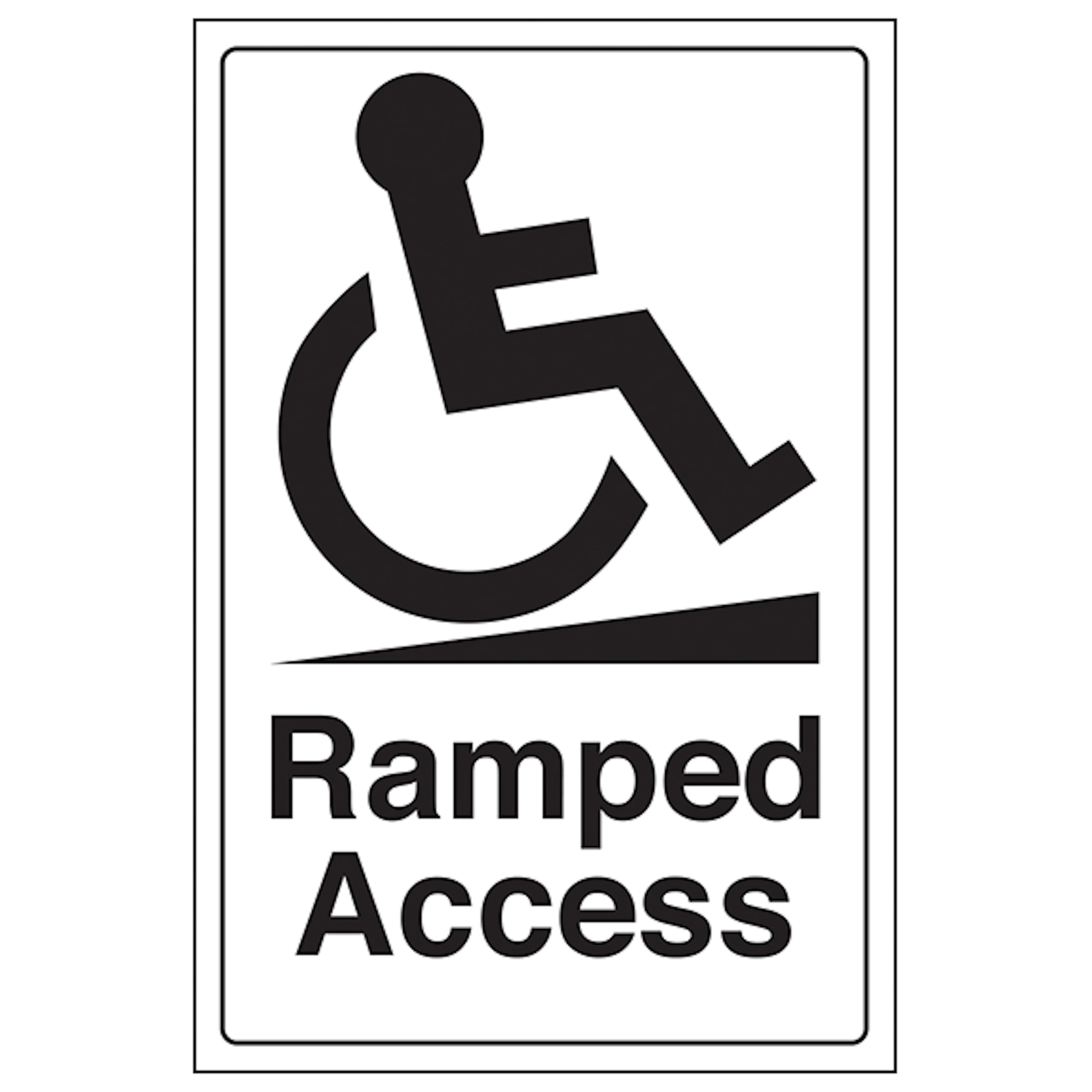 V Safety Ramped Access - Portrait 200 x 300mm - 2mm Rigid Plastic Safety Sign