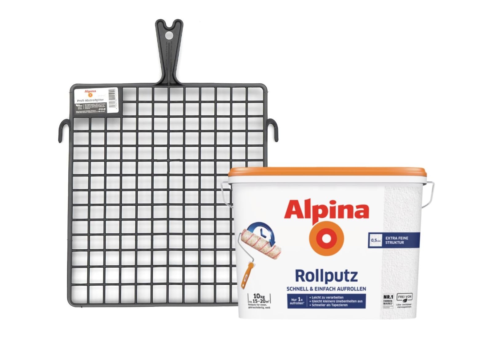 Alpina Rollputz Weiß – Strukturputz – inkl. Abstreifgitter – 10 kg
