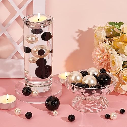 Miniatura 5 de BENECREAT 200 perlas flotantes, sin agujero, para jarrón de perlas de 0.450.570.791.18 pulgadas, perlas de vela sintéticas, para bodas, baby shower,