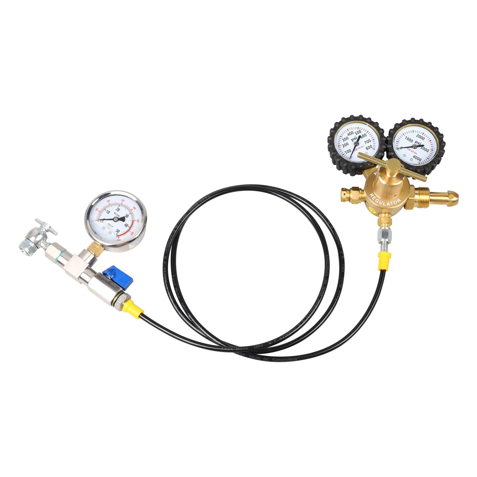 Kit de remplissage d'azote avec jauge d'azote de 700 psi, régulateur d'azote, outil de remplissage de choc, mandrin Schrader sans perte pour VTT, UTV, vélo tout-terrain, moto tout-terrain