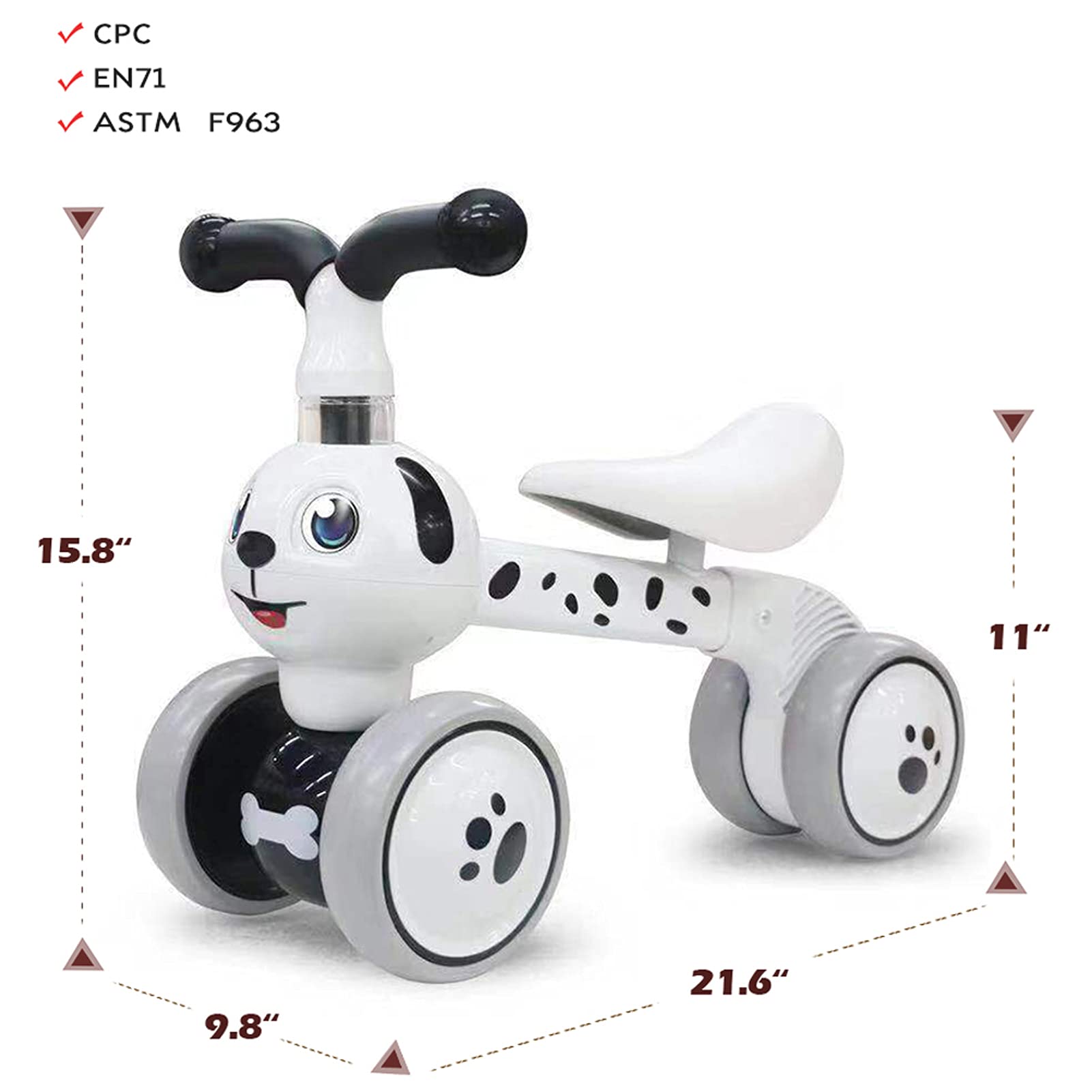 XIAPIA Draisienne Bebe 1 an, Velo Enfant 12-24 Mois,Tricycle à 3 Roues sans Pédales,Exterieur,Sûr et Pratique, Poids léger,Le Choix idéal pour Les Cadeaux de Noël destinés aux garçons et aux Filles