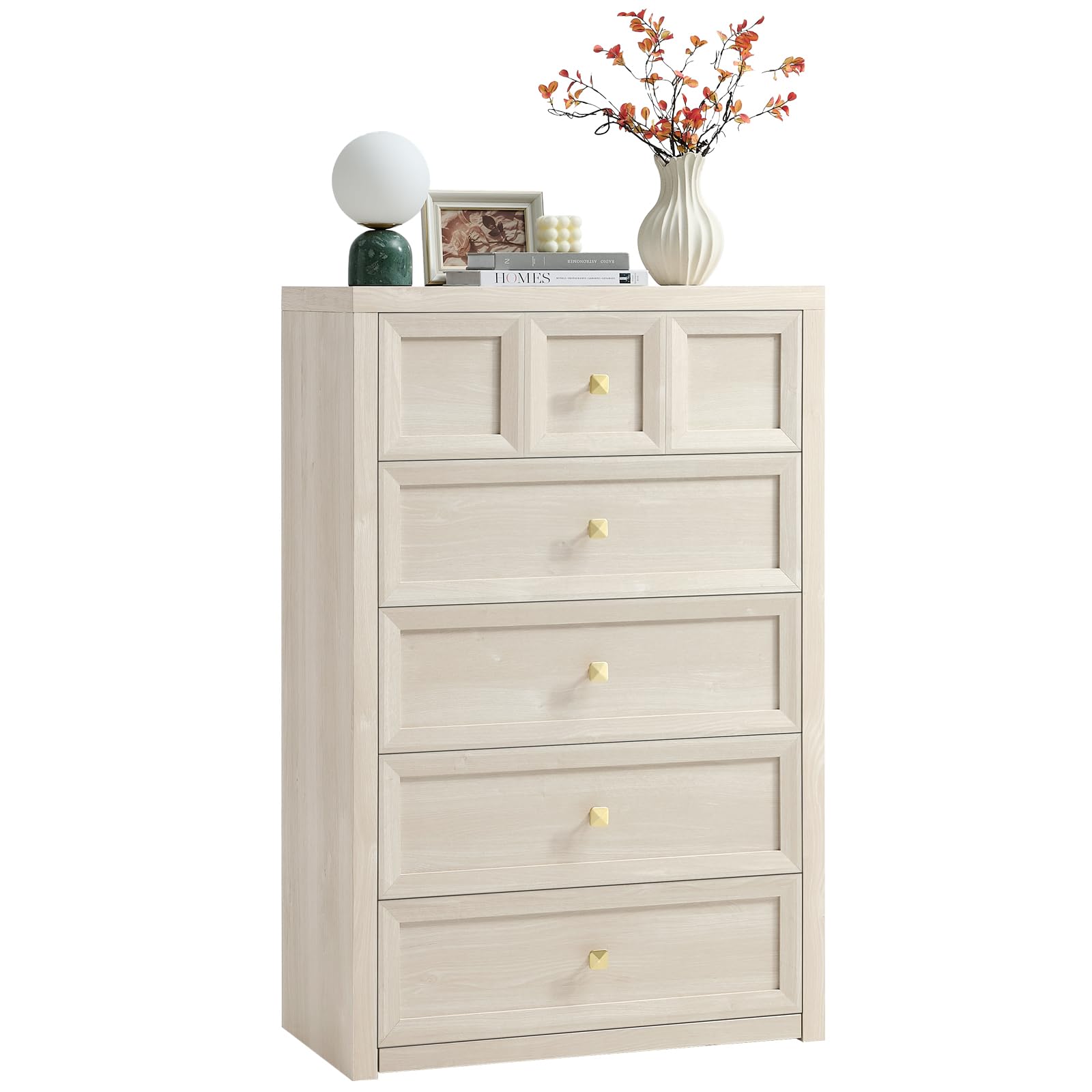 NOWABAY 3D Panel 5-Drawer Dresser