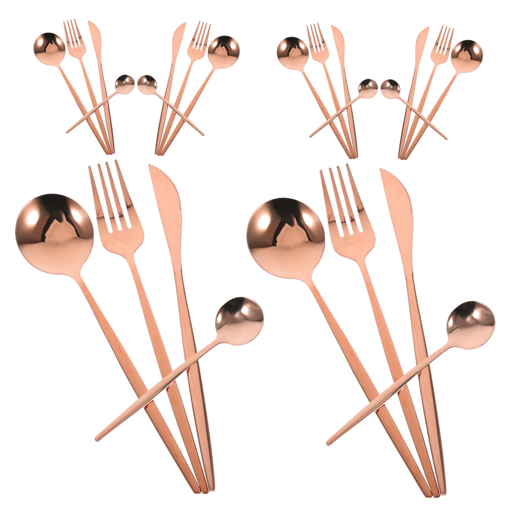 COLLBATH 6 Sets Stainless Steel Ergonomic Forks and Spoons for Dinner Parties and Special Occasions Elegant and Sturdy Utensils for Family Gatherings