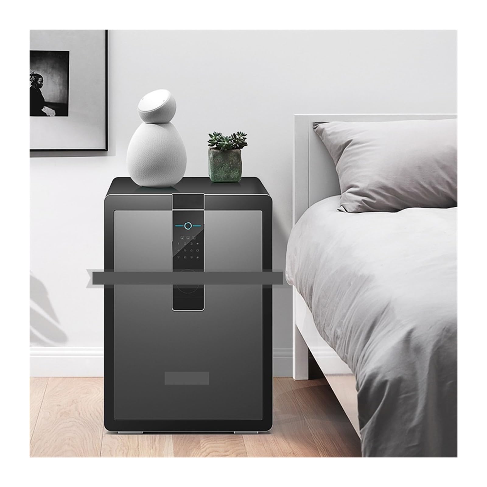 Mot De Passe Électronique Coffre-Fort 45CM Hauteur Bureau Ména Intellint Empreinte Digitale en Acier Haute Sécurité Boîte Accès Rapide