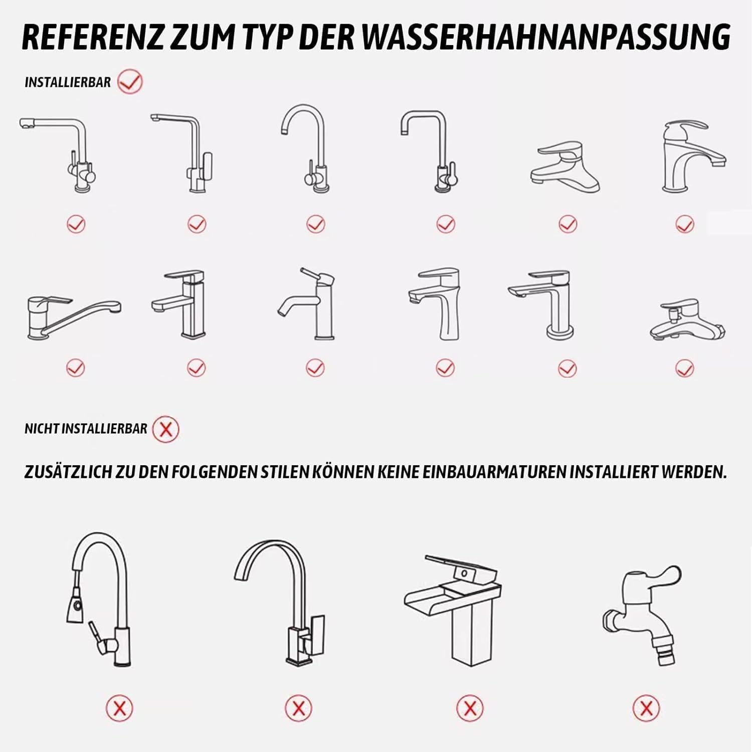 HEJISUN Kitchen Faucet Head Replacement - 3 Spray Modes Aerator, Sink Sprayer With Infinite Angles, Movable Extender for Kitchen Sink (Pack of 1) 1