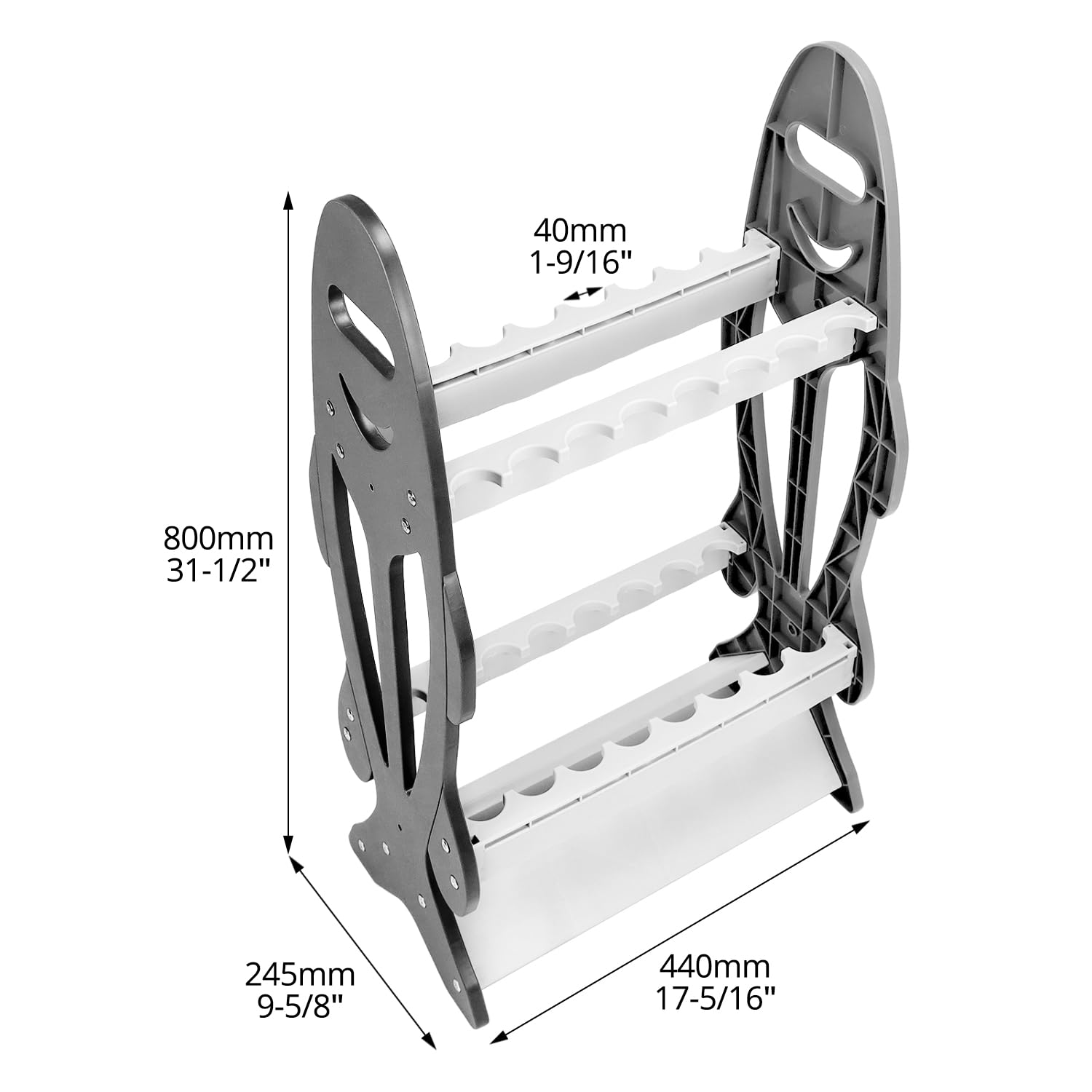 QWORK® Angelrutenhalter, Rutenständer für 16 Angelruten, Stabiler und Leichter Rutenhalter, für Meisten Angelrutentypen