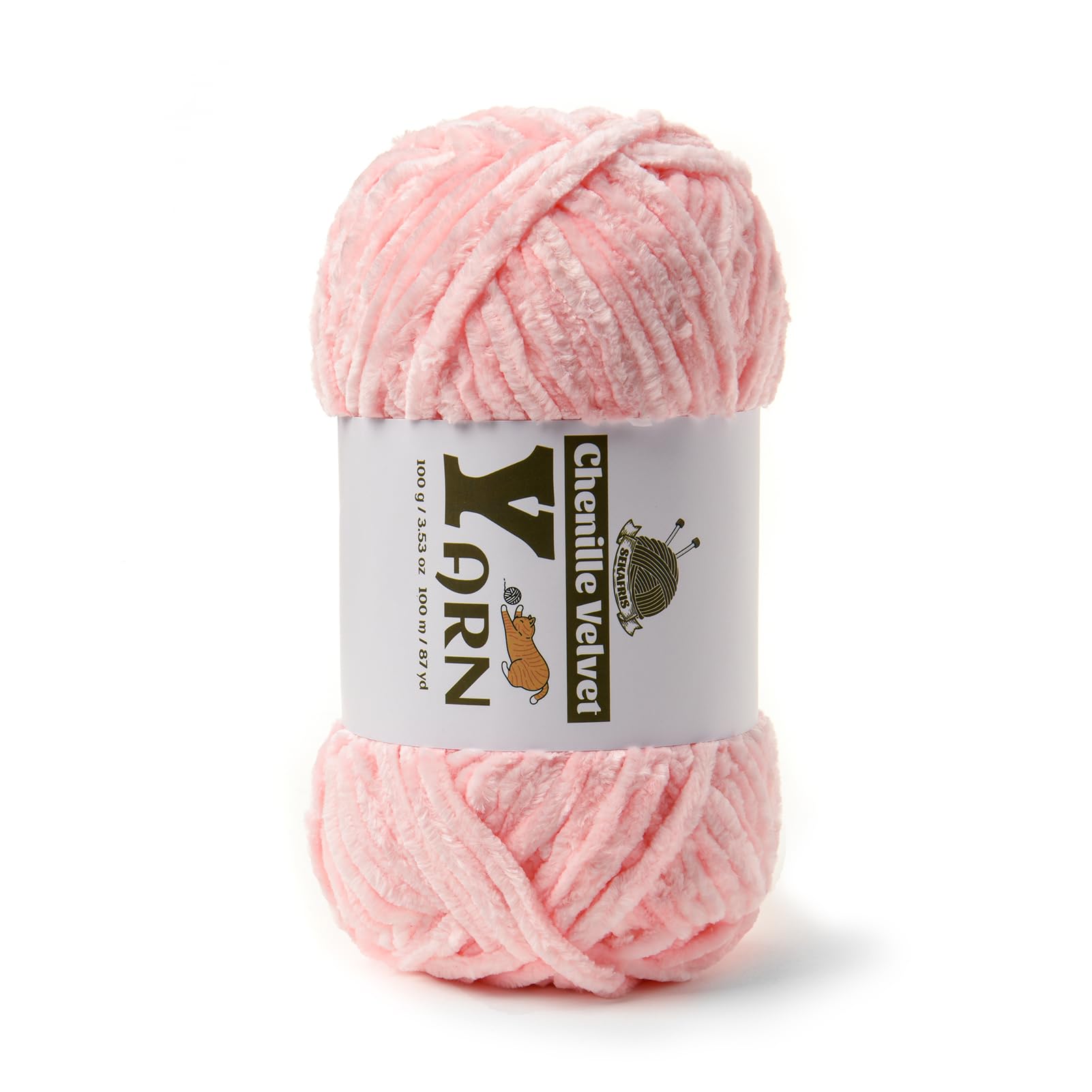 Chenille Crochet Pink Yarn 1 Pack
