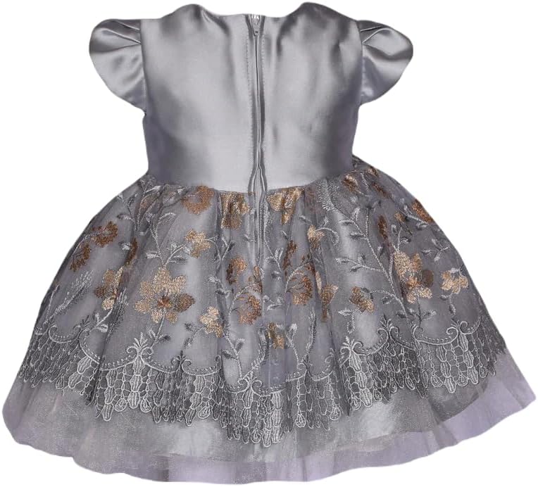 Bonnie Jean Baby Girl's Special Occasion Party Dress - for Baby, Toddler and Little Girls, Silver, 2T - Image 2