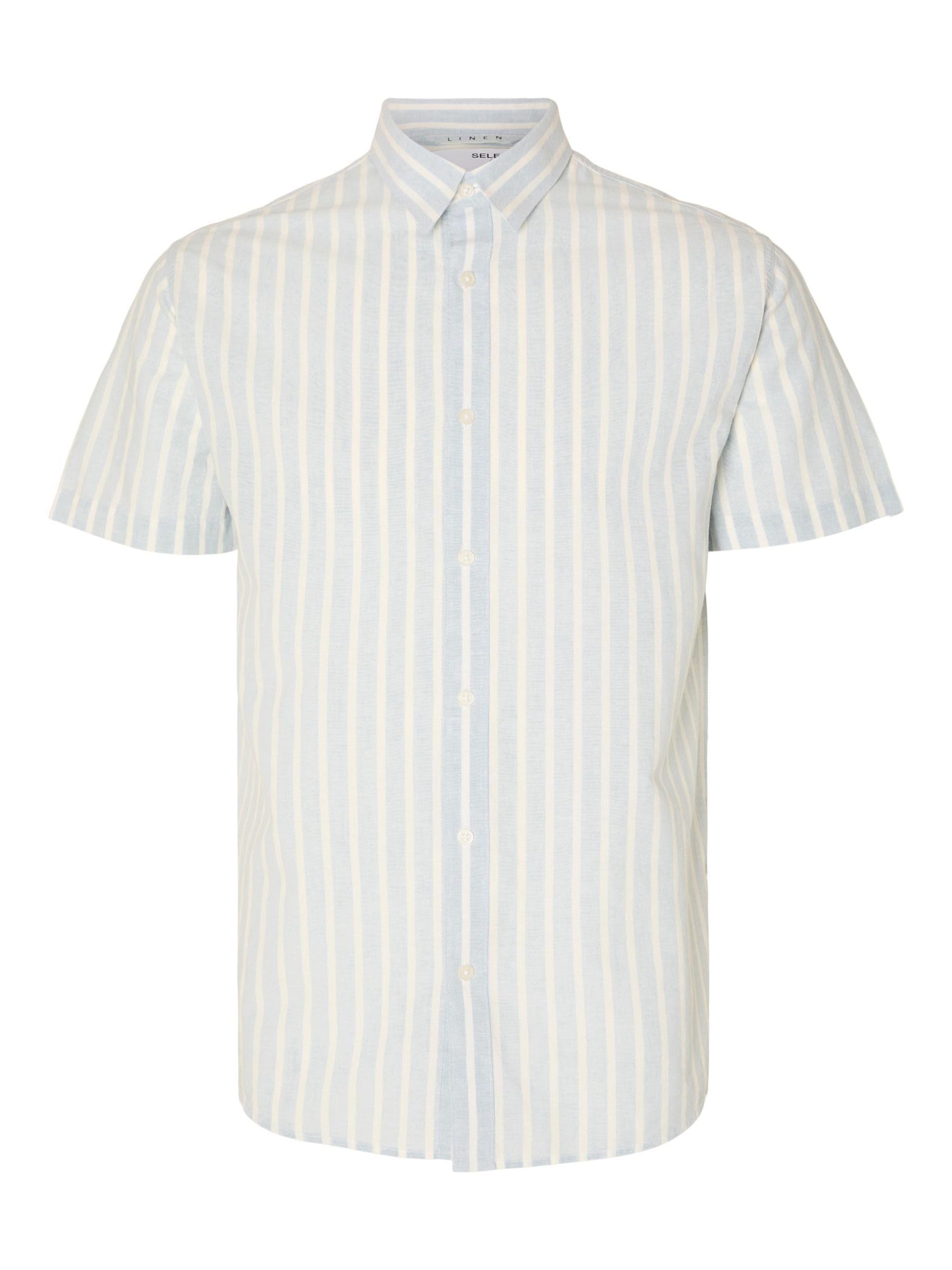 SELECTED HOMMEMen's Slhreg-New Linen Shirt Ss Noos Short-Sleeved