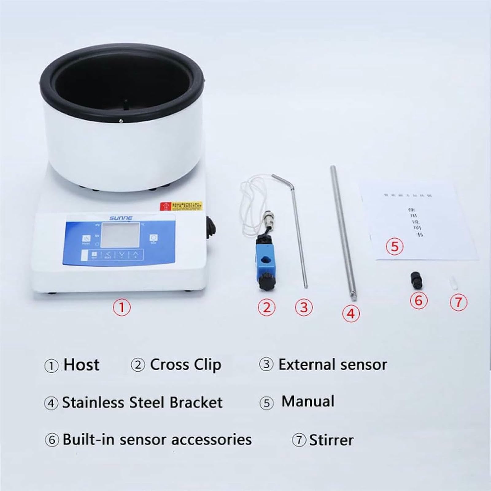 Digitaler Magnetrührer mit Heiztopf und Temperatursensor, ideal für die Laborheizbehandlung von Kugelkolben, effiziente und vielseitige Lösung