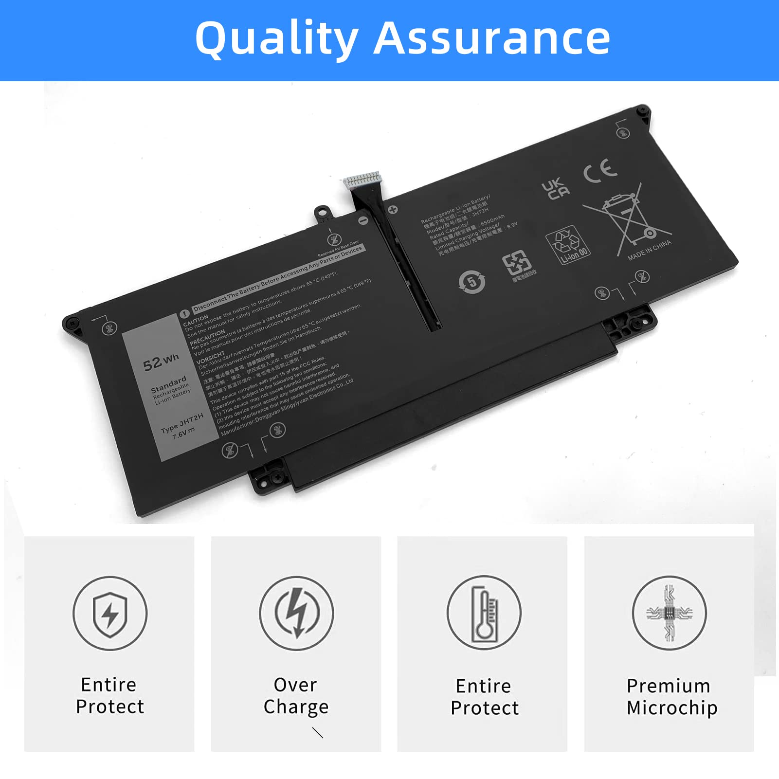 Amazon.com: NBULBL JHT2H 7.6V 52Wh Laptop Battery Replacement for