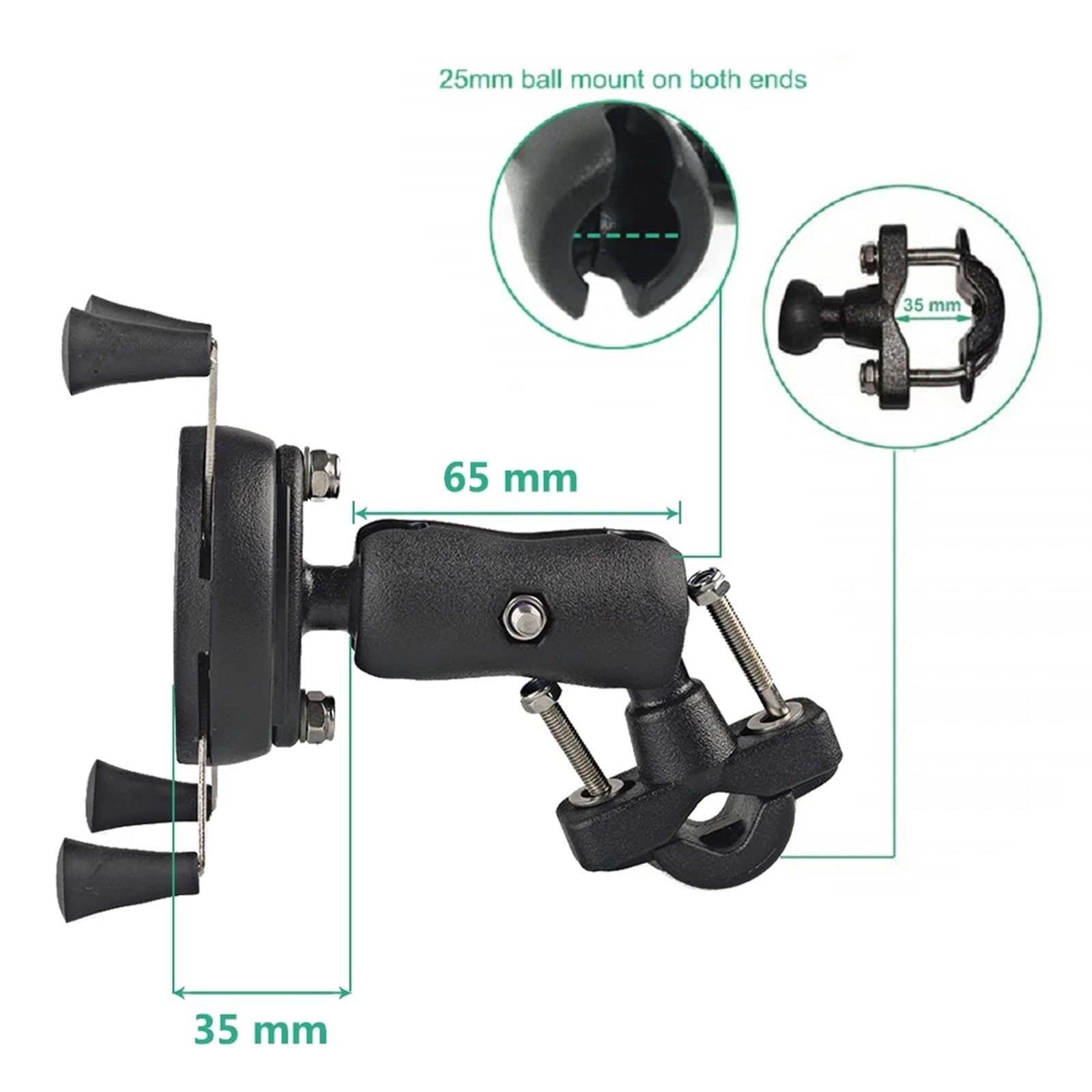 FFOCCO Manubrio Porta Cellulare Moto Per 7+ 6s Per Telefono Da 3,5-6 Pollici Supporto Per Telefono Per Moto Supporto Per Manubrio Per Supporto Per Smartphone Cellulare Porta Cellulare Bici