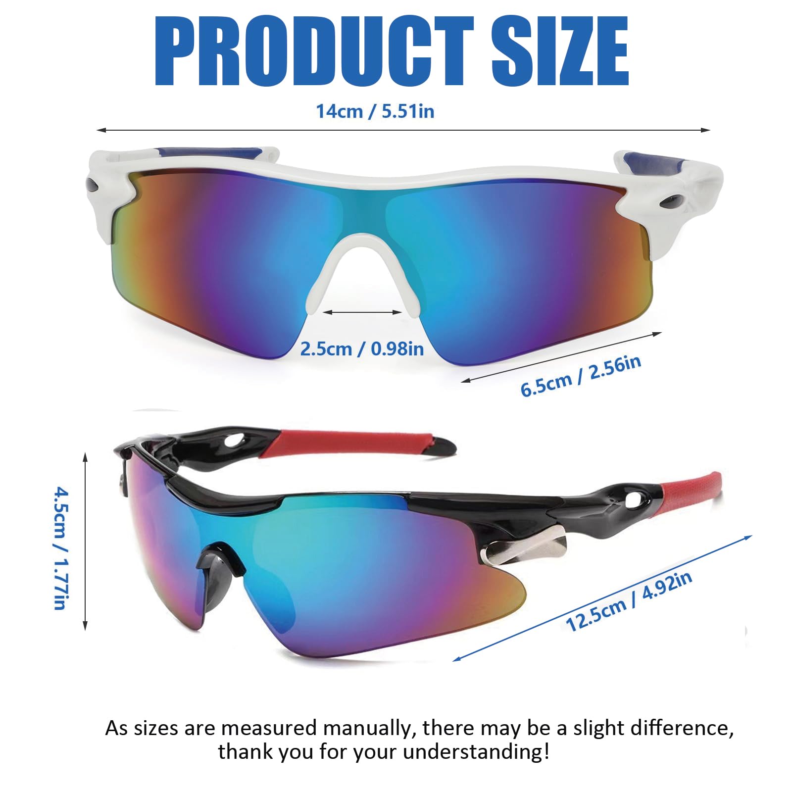 3 Pcs Cycling Glasses, Running Glasses for Men and Women Sports Sunglasses with UV400 Protection - Image 2