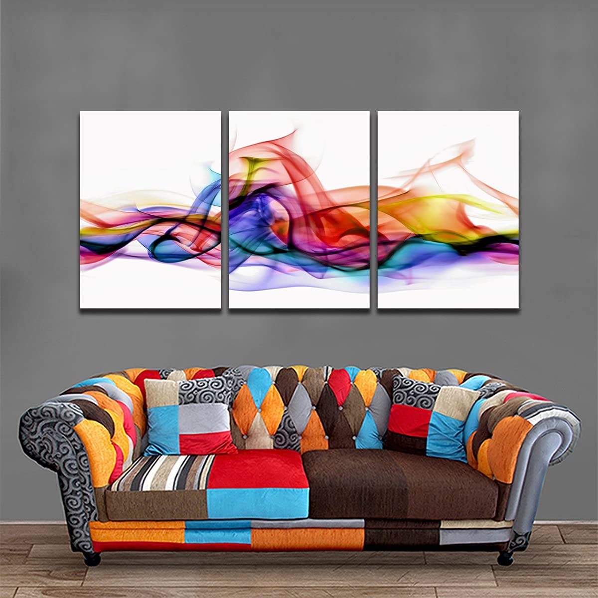 Toile 3 pièces paysages abstraits couleur sans cadre 40x60cm pour salon