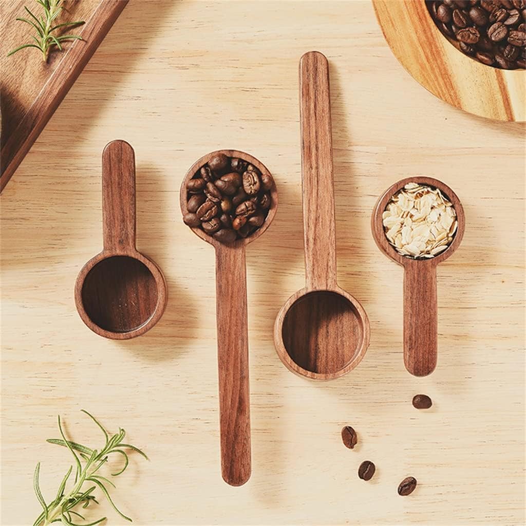 Wooden Coffee Measuring Spoon Black Walnut Wood for Sugar Spice Powder Accessories