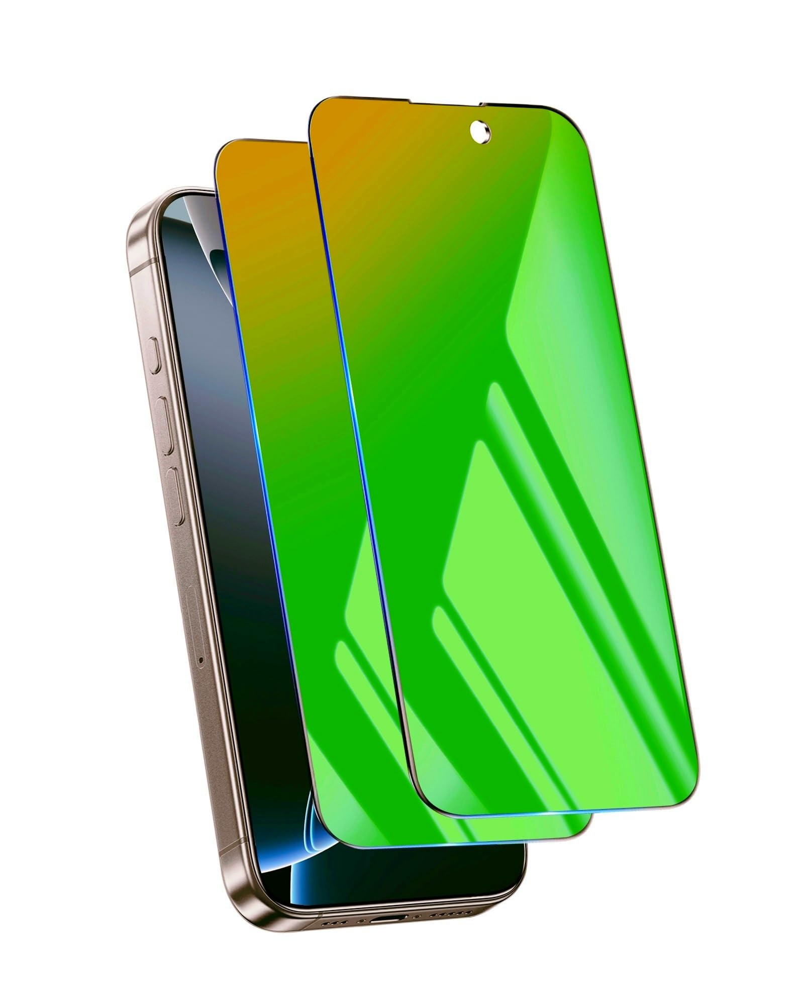 jehezkel 2 Pack for iPhone 15 Pro Privacy Screen Protector Tempered Glass for 6.1 inch Private Protective Film Anti-Blue Light Anti Spy No-Bubble