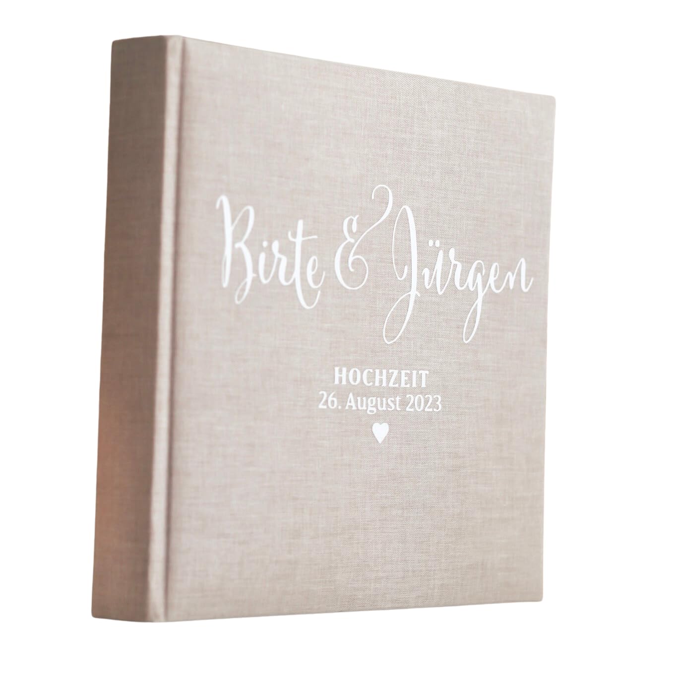 Hochzeit Gästebuch/Fotoalbum aus Leinen, minimalistisch, personalisiert mit Namen