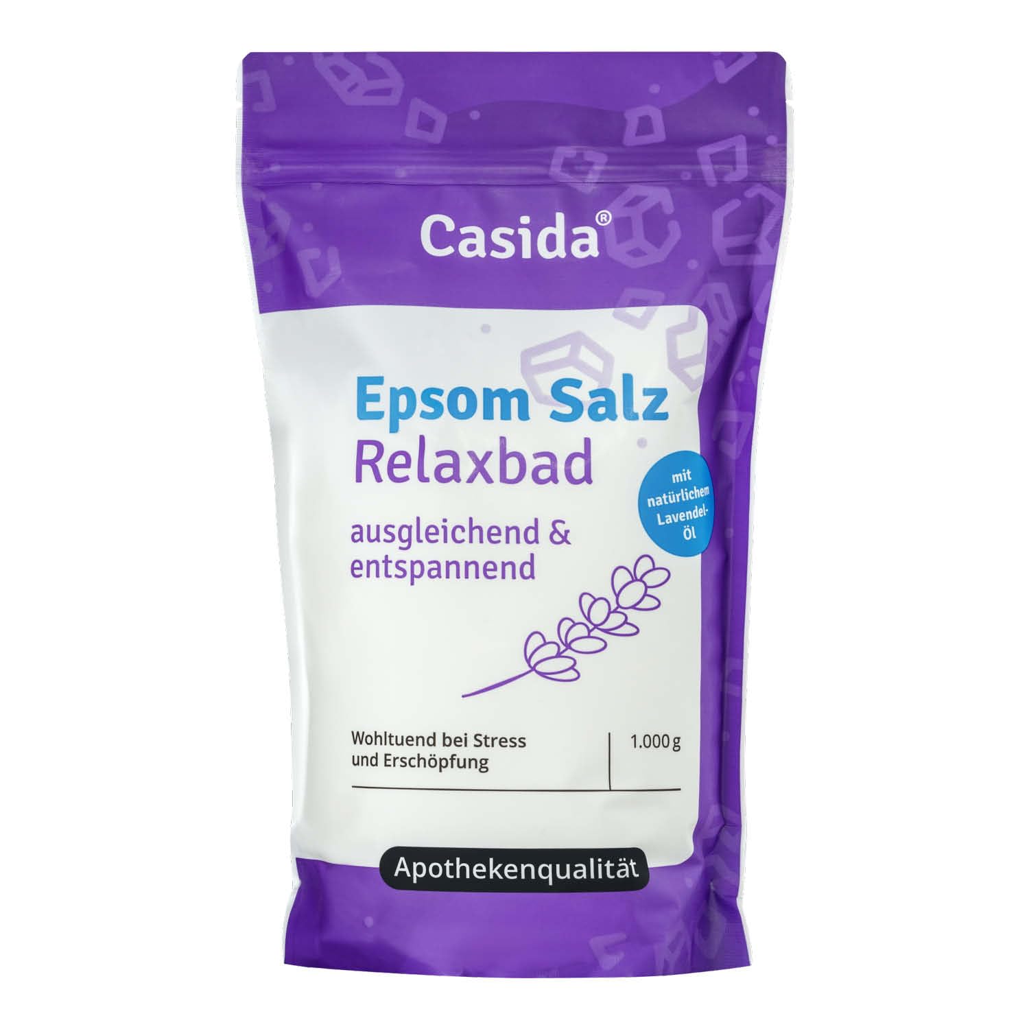 Epsom Salz Relaxbad mit natürlichem Lavendelöl/Lavendel - Magnesiumsulfat zum Baden - 1000 g - Ideal für Voll- und Fußbäder - Ideal bei Stress - Original Epsom Salz aus der Apotheke