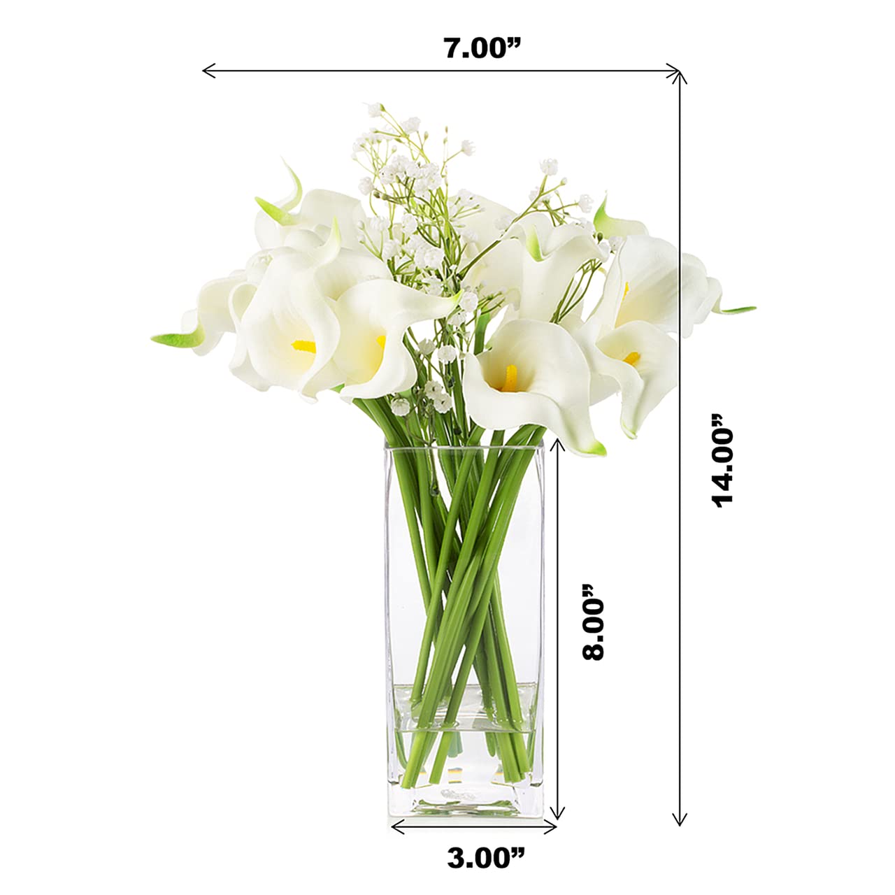 Amazon.com: ENOVA FLORAL Calla Lilies Artificial Flowers in Glass