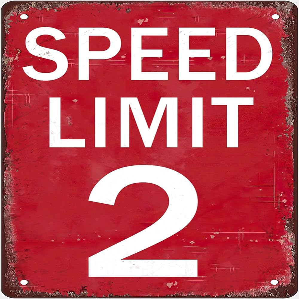 Funny Speed Limit 2 Signs Warning Traffic Road Street Metal Tin Sign Weather Fade Resistant Rust Free For Indoor And Outdoor Gift For Women Men 8x12 Inch