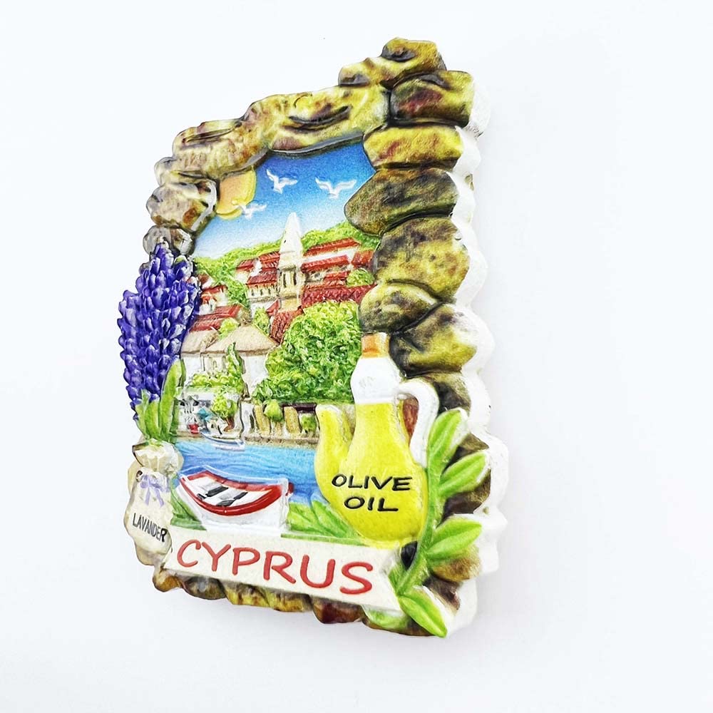 Wedare Magnete Frigorifero Cipro 3D A Forma Di Cuore - Souvenir Viaggio 7x7 Cm, Resina, Regalo Decorativo - 4