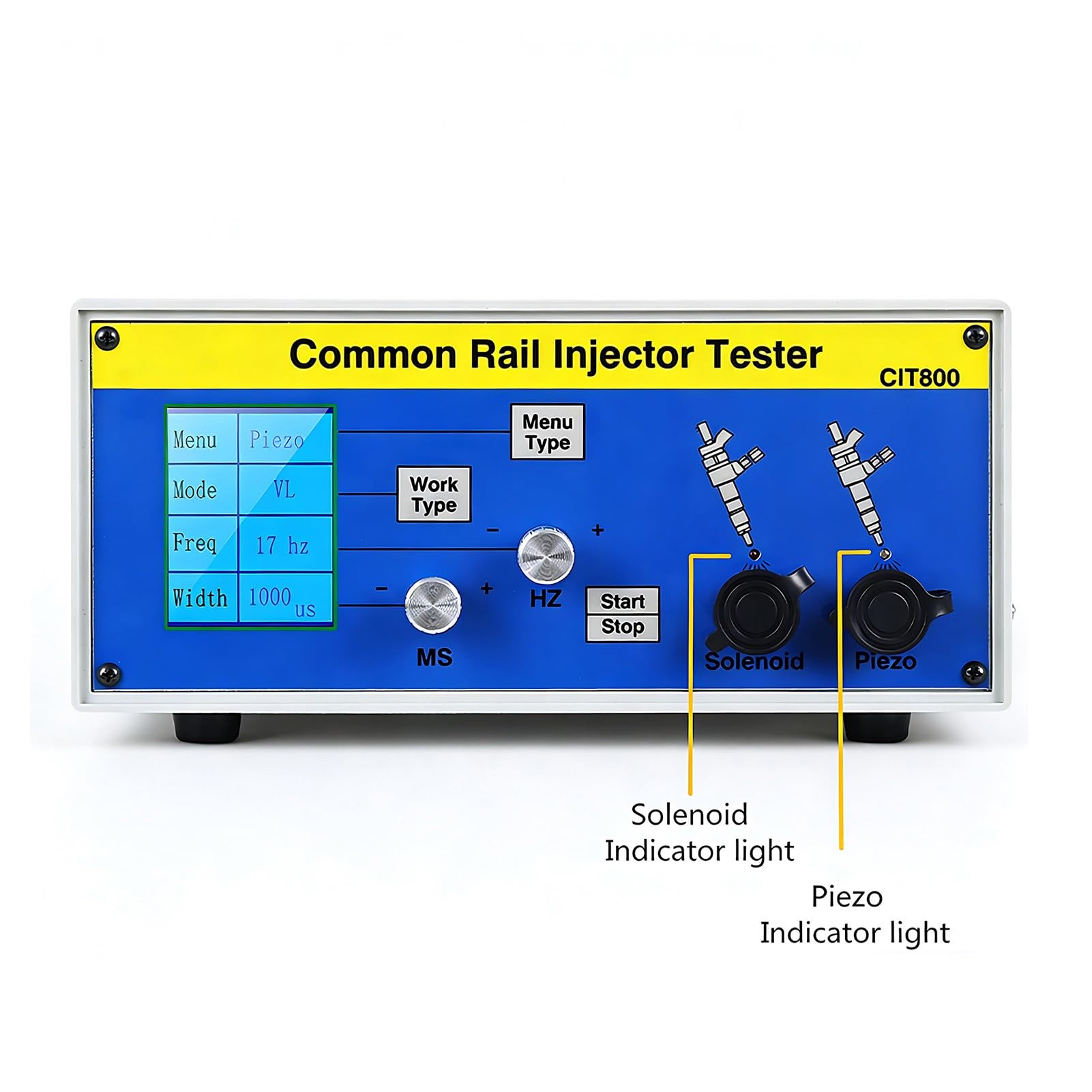 Testatore di iniettori Diesel Professionale,Tester Common Rail per diagnosi precisa/Strumento di calibrazione iniettori per Motori Pesanti,Ricerca guasti,7kg(CIT800)