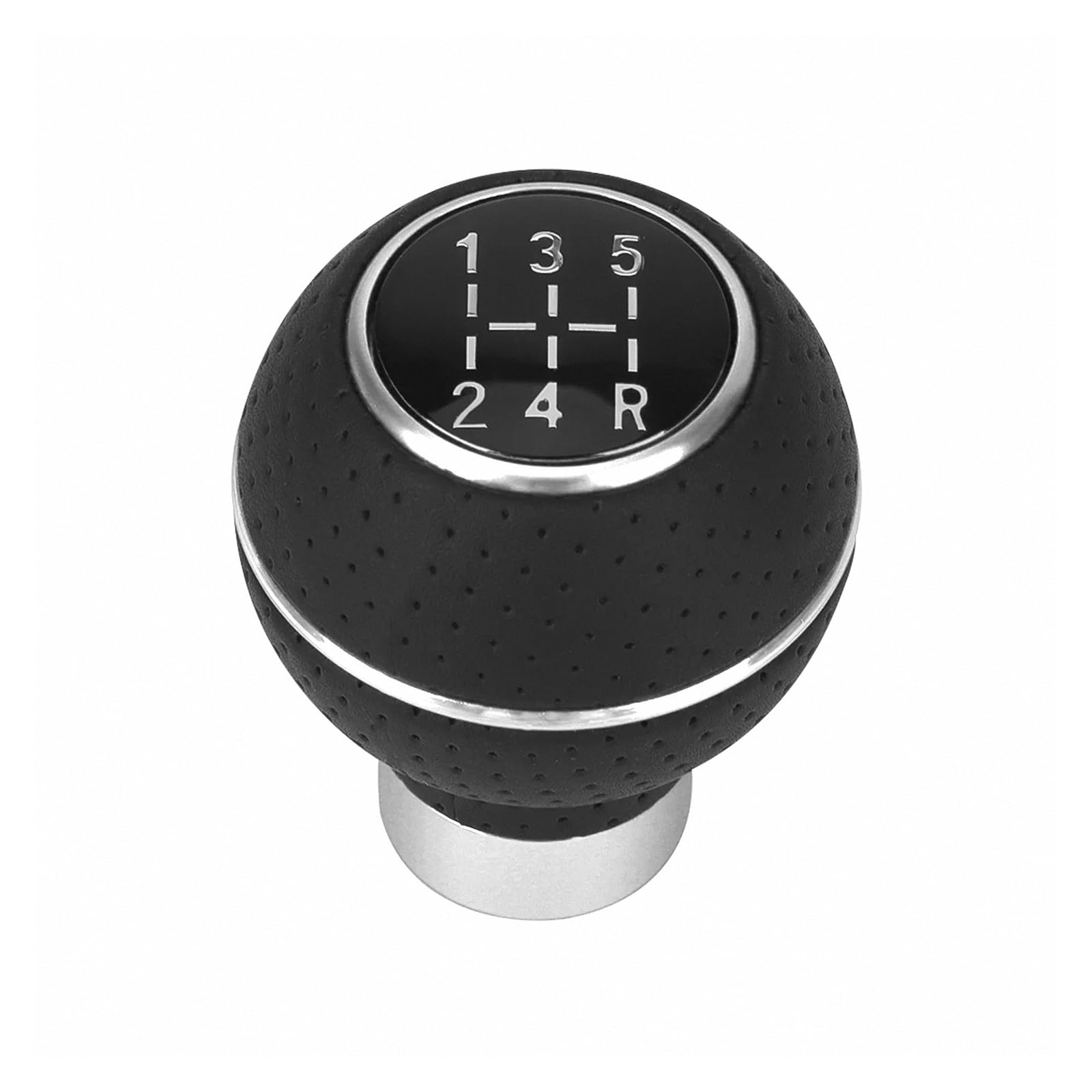 Mkgkacvcpt Silver Gear Stick Knob For Universal Leather/Aluminium Stylish