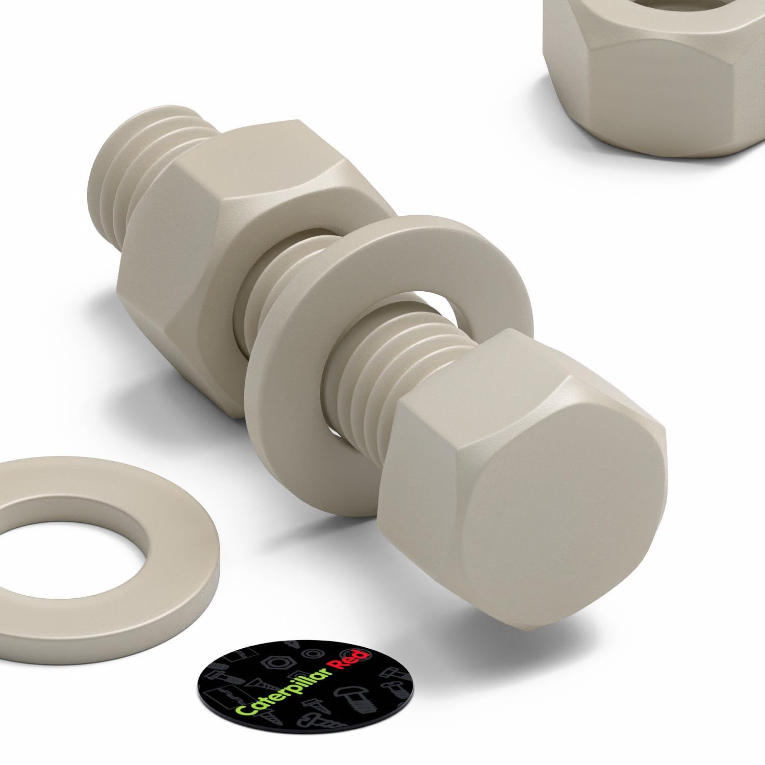 10x Viti a testa esagonale naturali in PPS M5 x 20 mm + dadi & rondelle