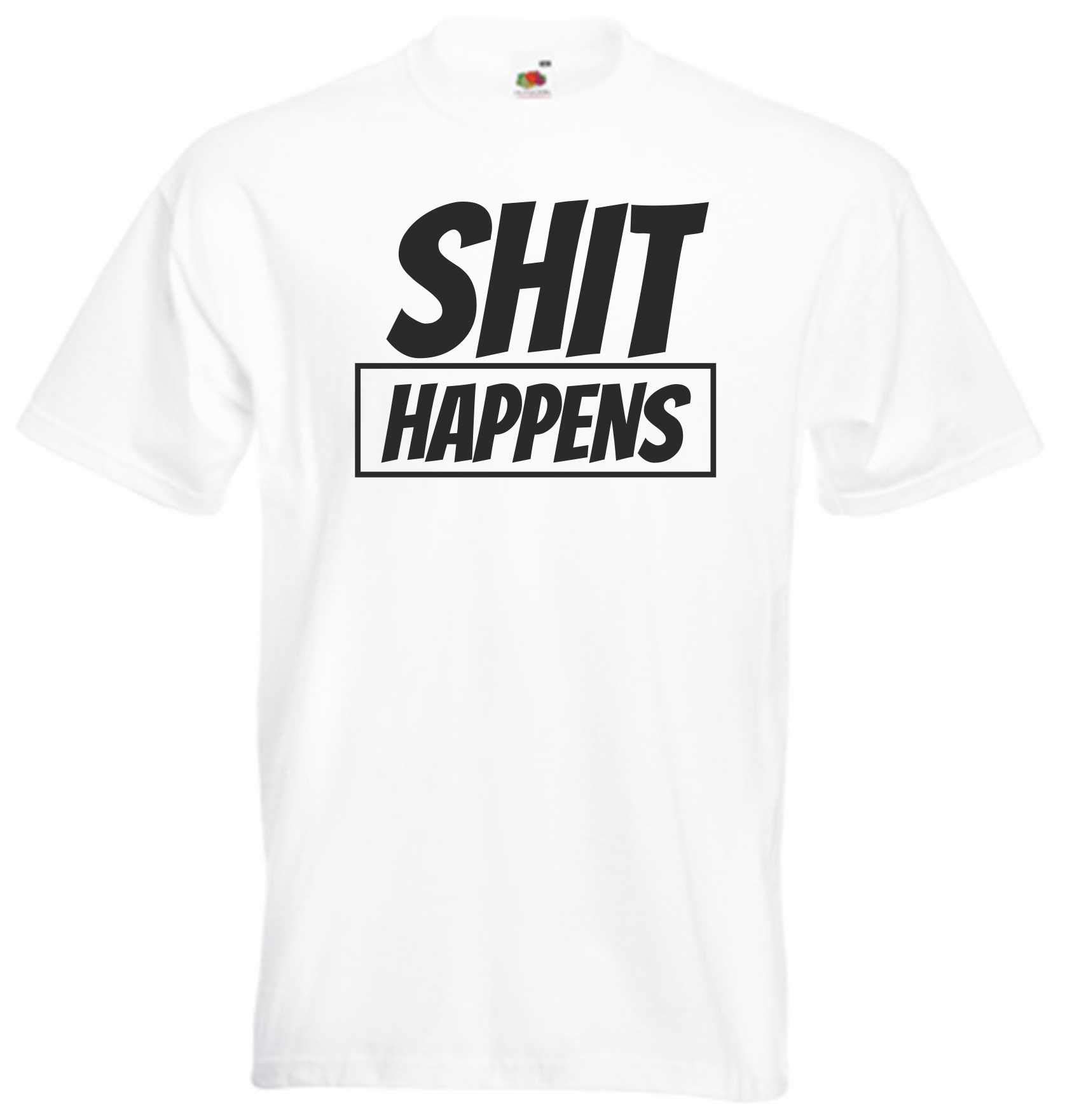 JINTORA T-Shirt - Shirt - Shit Happens - JDM/Die Cut - for Party Carnival Work Sports