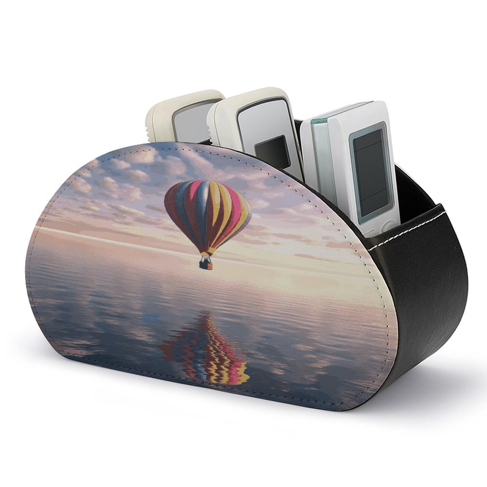 Btcowzrv Style Hot Air Balloon Over The Sea Remote Control Holder With 5 Compartments