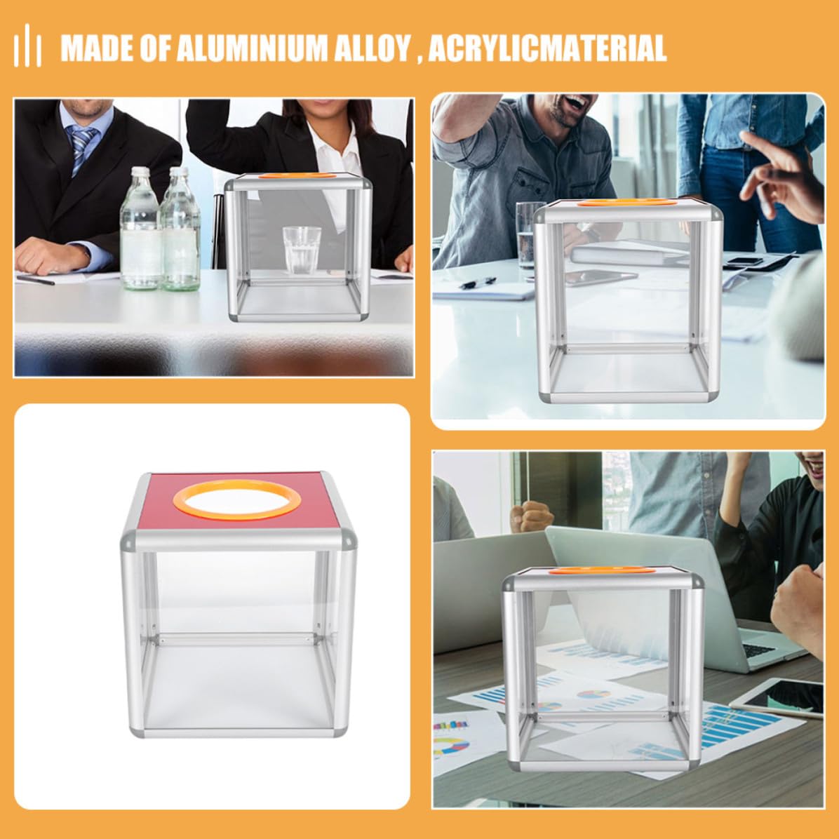 Healvian Caja De Donaciones De Aleación De Aluminio Para Sorteos Y Eventos Particulares Accesorio De Juego