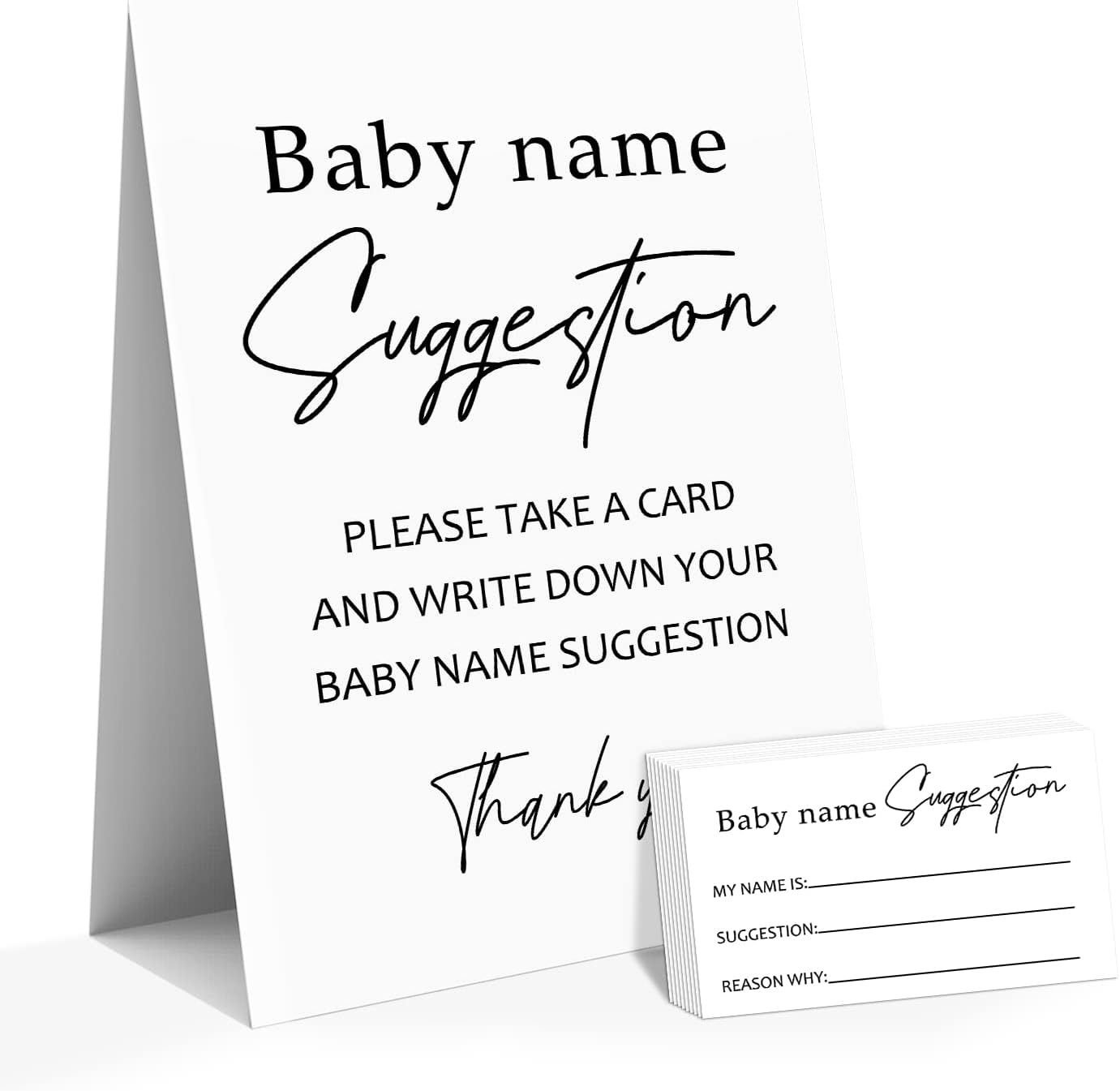 Baby Shower Game, Baby Name Suggestion 1 Sign and 50 Name