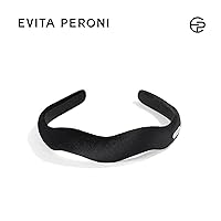 Vista 6 de EVITA PERONI Diademas de terciopelo para mujer, diadema suave, diseño curvo, estilo ondulado, retro, elegantes y cómodas, color negro