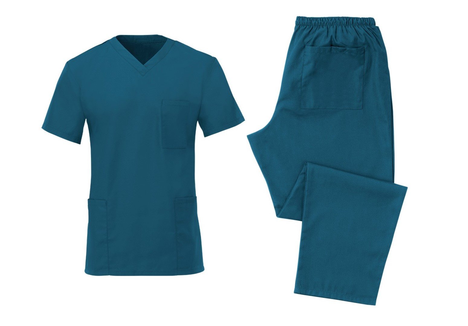 Alx Women's Caribbean Blue Workwear World Ww389 Colours Collection Unisex Hospital Medical Work Wear Surgical Dentist Doctors Scrub Set (Xs)