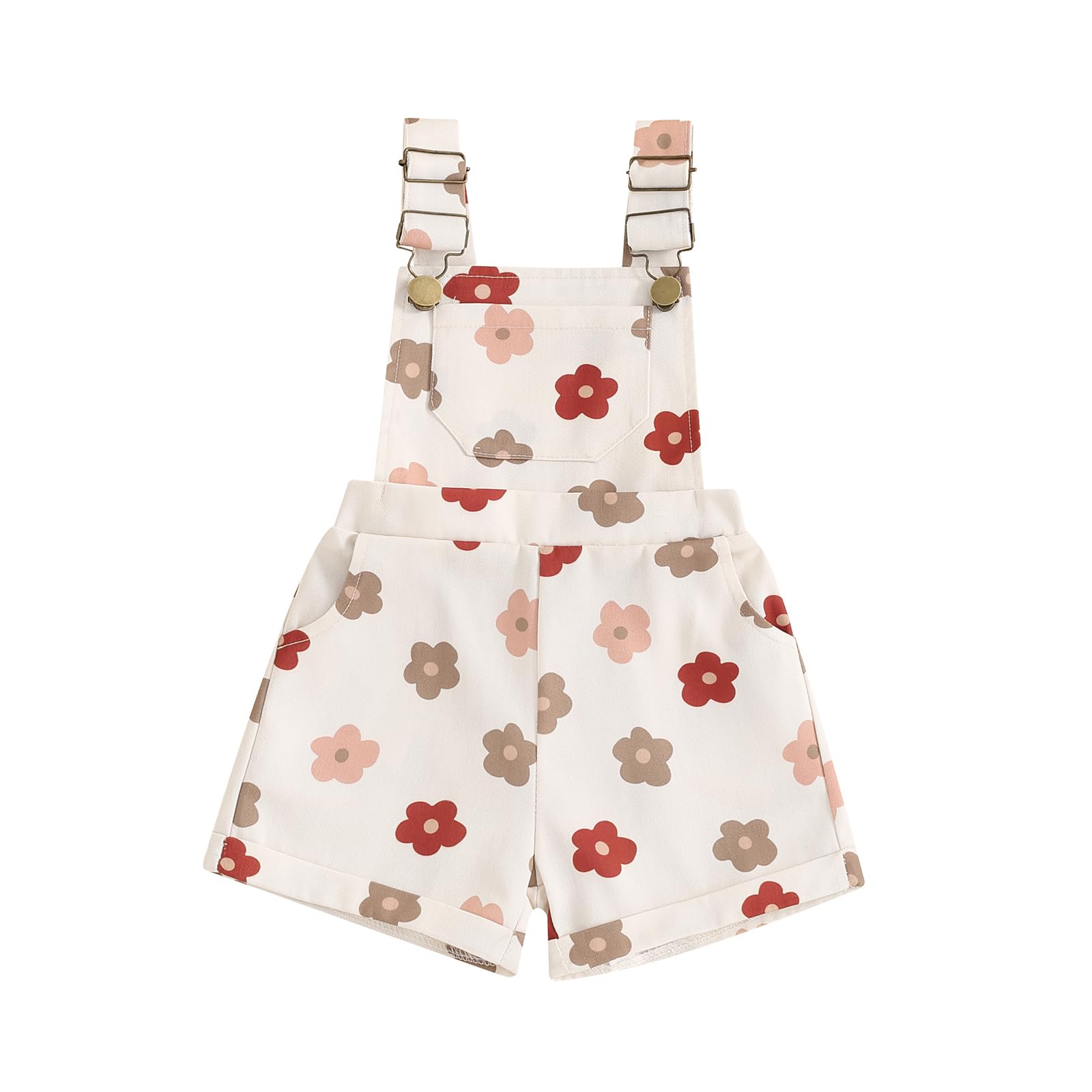 Ayalinggo Toddler Baby Girl Sunflower Print Overalls Shorts with Pocket Suspender Trousers Cute Summer Clothing Outfit