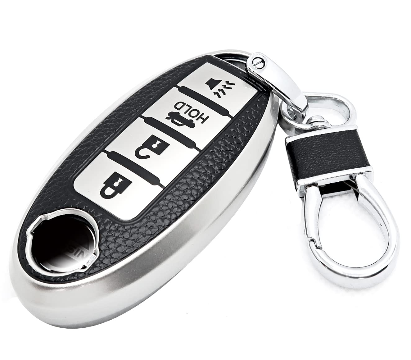 CTRINEWS for Nissan Key Fob Cover with Leather Keychain