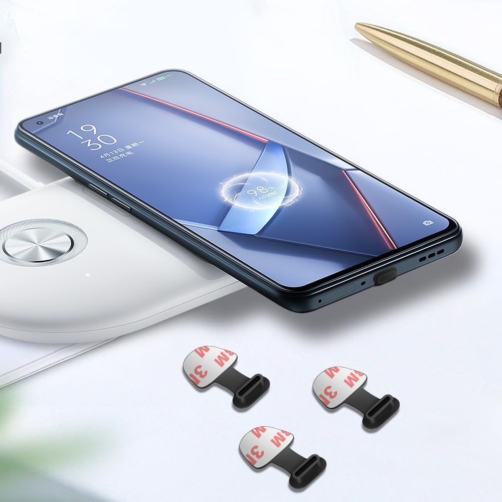 AXFEE Zatyczki przeciwpyłowe kompatybilne z iPhone 15, silikonowe zatyczki przeciwpyłowe typu C ze zdejmowanym klejem, osłona portu ładowania typu C, kompatybilna z Samsung/OnePlus/Huawei/Google
