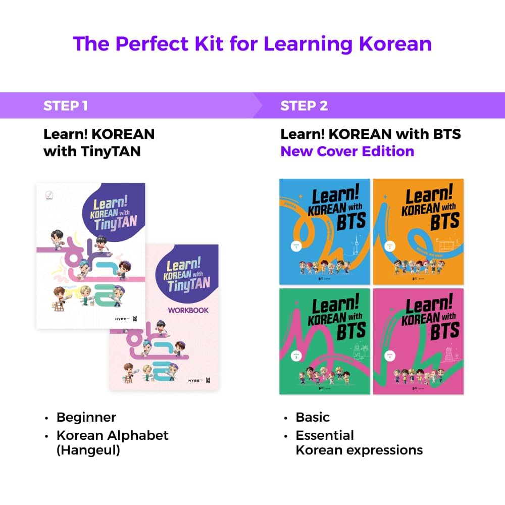 アイドル Learn! KOREAN with TinyTANTalk! with BTS Learn Korean With TinyTAN Book Package (English and Korean