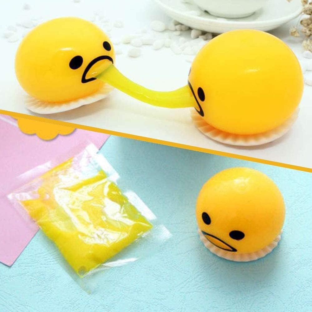 4er Set Eigelb Stressball – Zum Erbrechen, Weiches TPR-Material, Lustiges Anti-Stress-Spielzeug Für Kinder & Erwachsene, Party-Gag