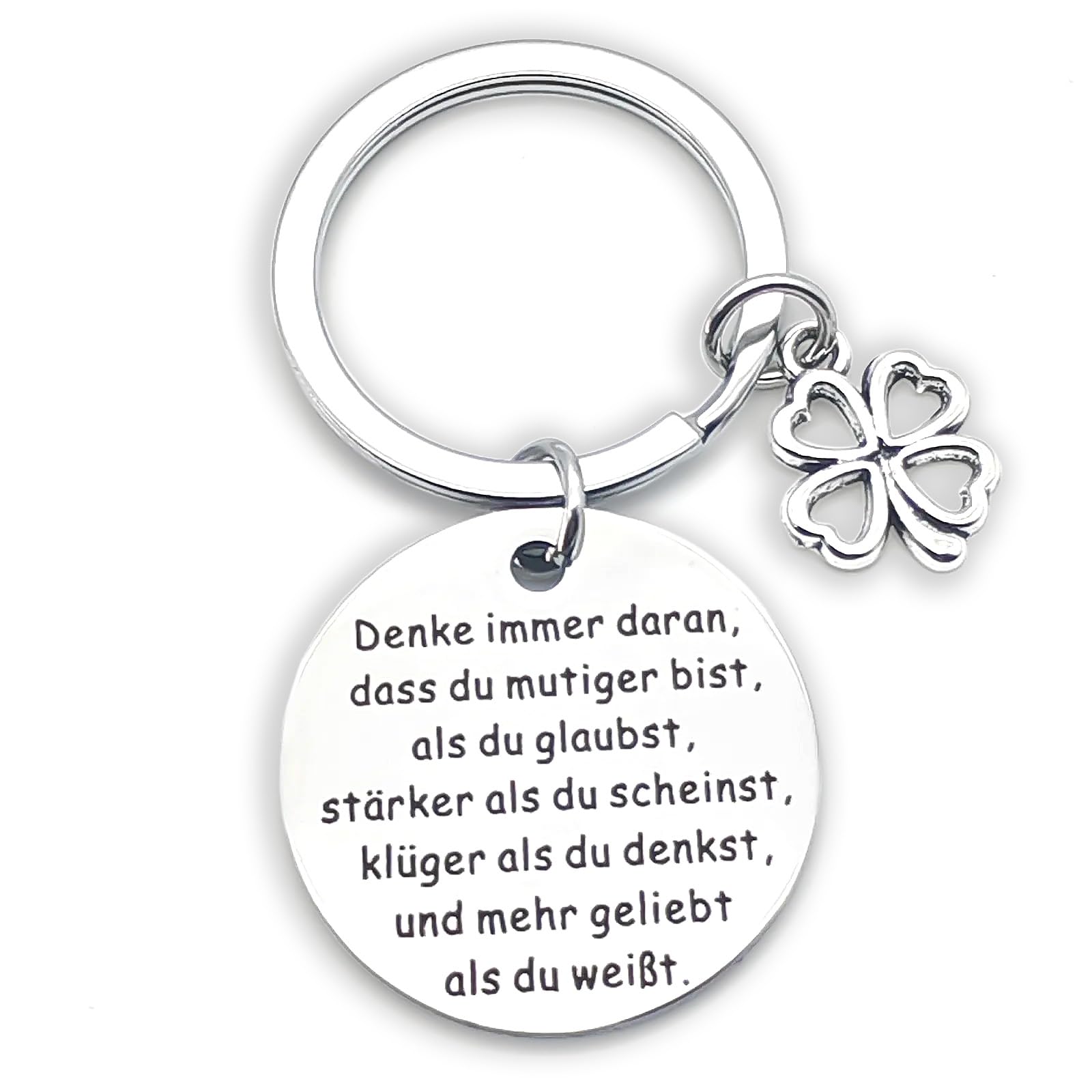 Zynara Glücksbringer Schlüsselanhänger, Motivationsgeschenk, Edelstahl Schlüsselanhänger Glück, Mutmacher Geschenk für Frauen, Job Geschenke