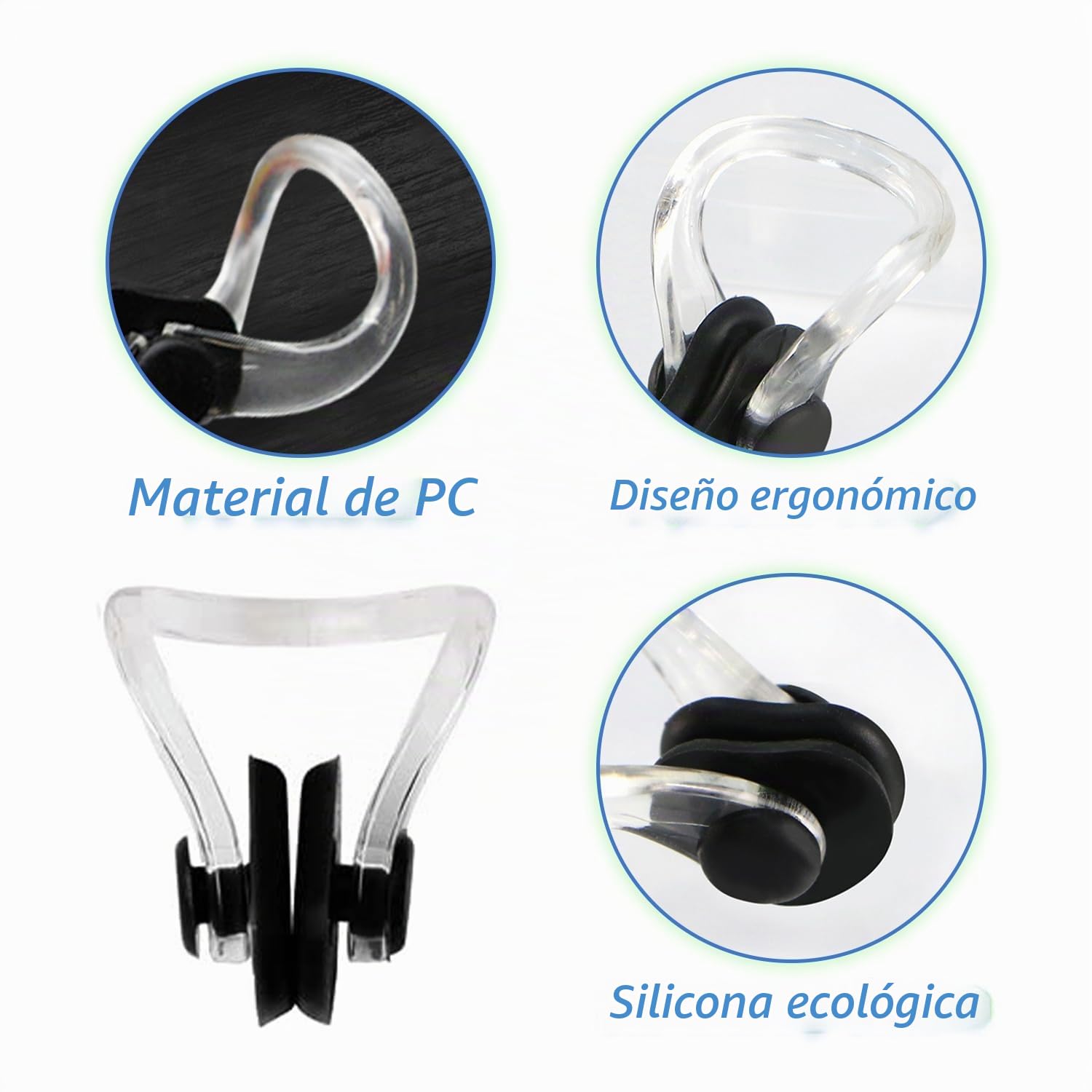 16 Piezas Pinzas Nariz Natacion, Silicona Impermeable Clip, Nasales de Silicona para Nadar Reutilizable, Clips de Nariz para Nadar, para Adultos, Principiantes Nadadores, 8 Colores