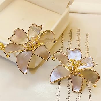 貝殻と真珠の装飾品 Amazon | 貝花のブローチ 真珠層 百合 貝の光沢 女性へのプチギフト 胸