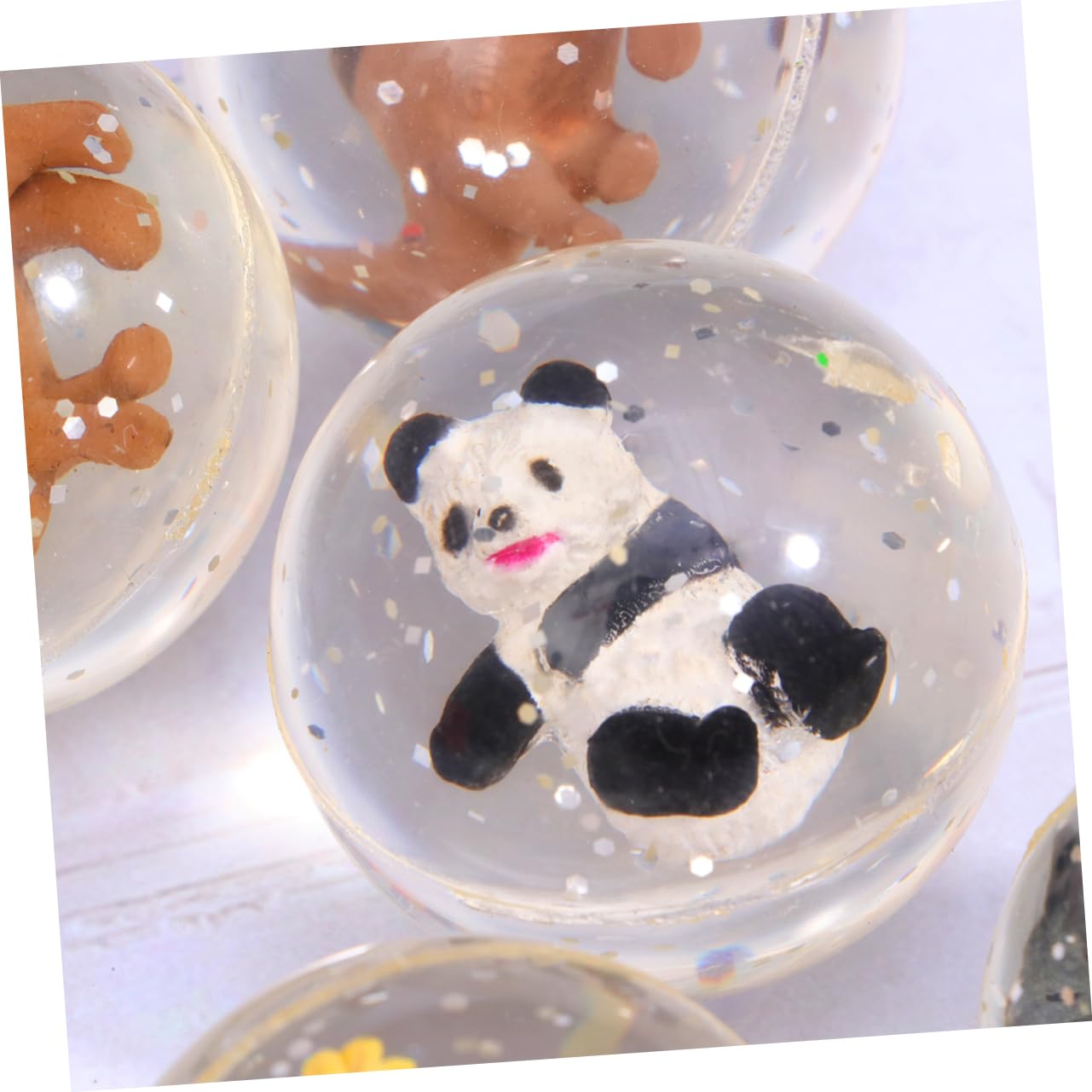 KESYOO 5Pcs Wild Animal Design Bouncy Balls Transparent Jumping Balls for Random Colors Cognitive Learning Fun for Indoor Outdoor Play