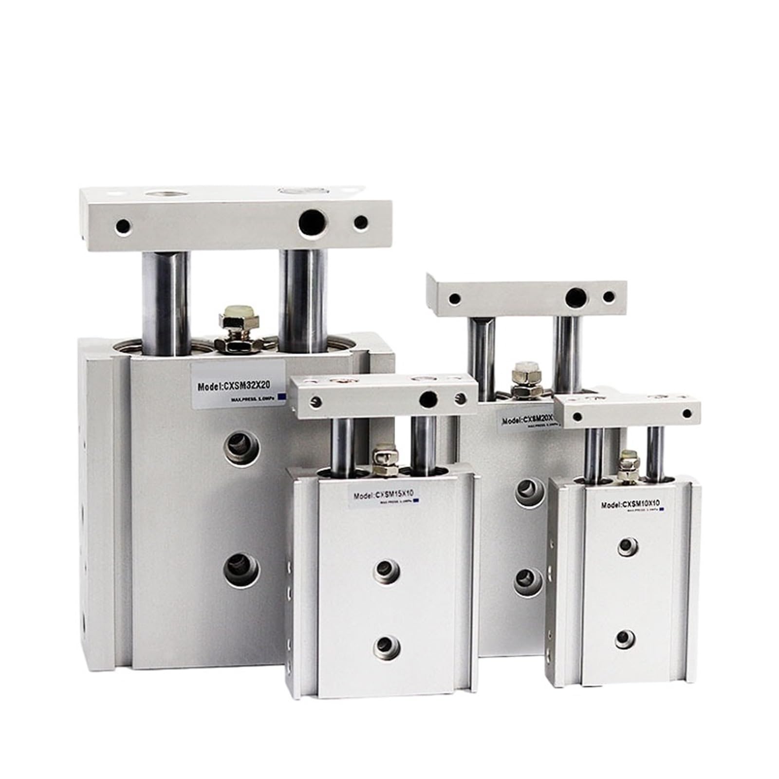Cylindre double tige CXSM32 course 100mm guidage pneumatique