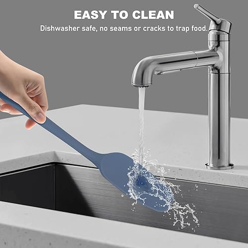 Miniatura 4 de NileHome Juego de espátulas de silicona, 6 paquetes de utensilios de cocina de grado alimenticio con cepillo de silicona, resistente al calor,