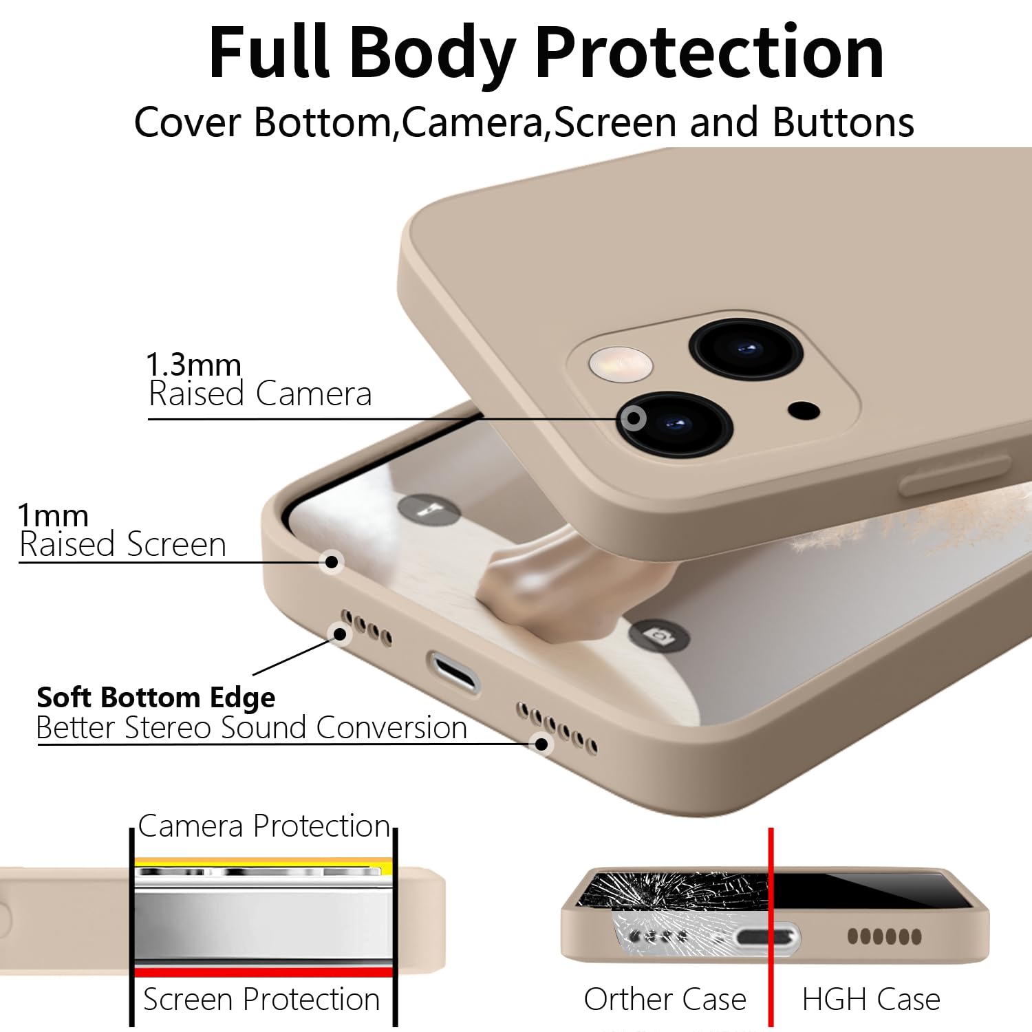 Miracase Compatibile con Cover iPhone 13 da 6,1 Pollici,[Vetro